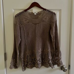 Cato Brown Crochet Blouse